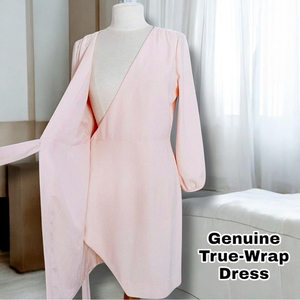 NEW J Crew 🖤 Black Label 🖤 Pink Wrap Dress – Wedding Guest, Fully Lined, Size 6 - Picture 8 of 17